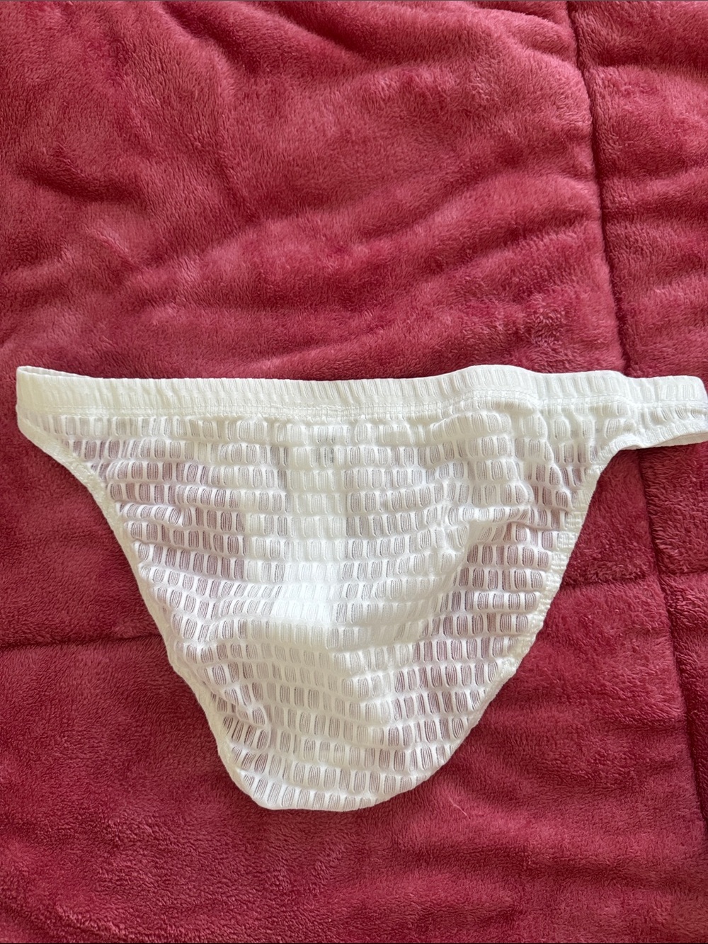 Men's White Mesh Bikini Briefs - Breathable Support - Picture 2 of 3